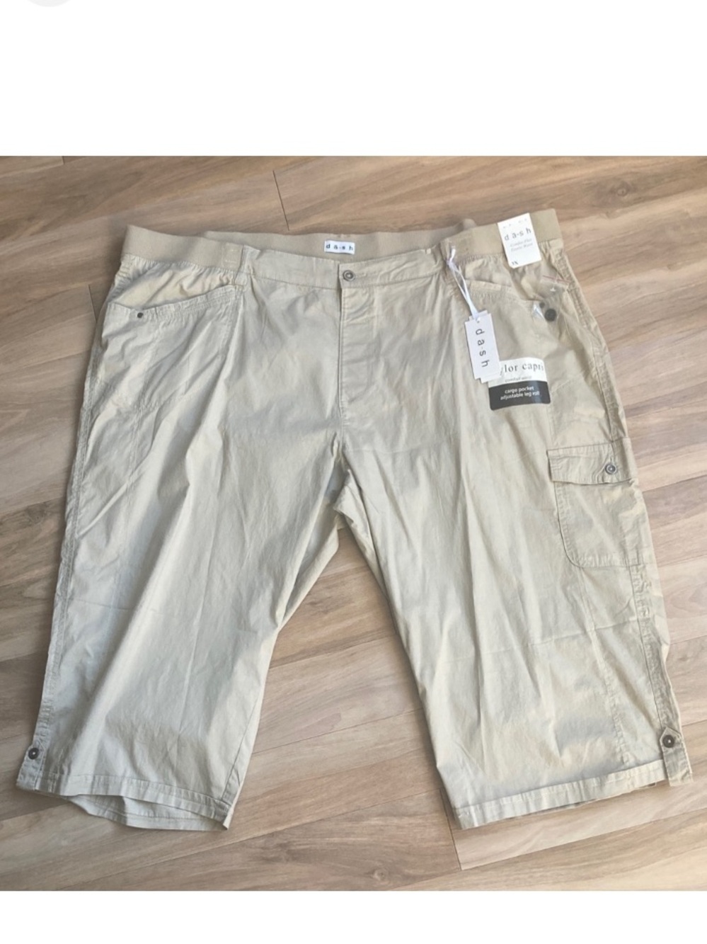 Dash tan Taylor Capri comfort waist cargo pocket comfee flex elastic waist 3X